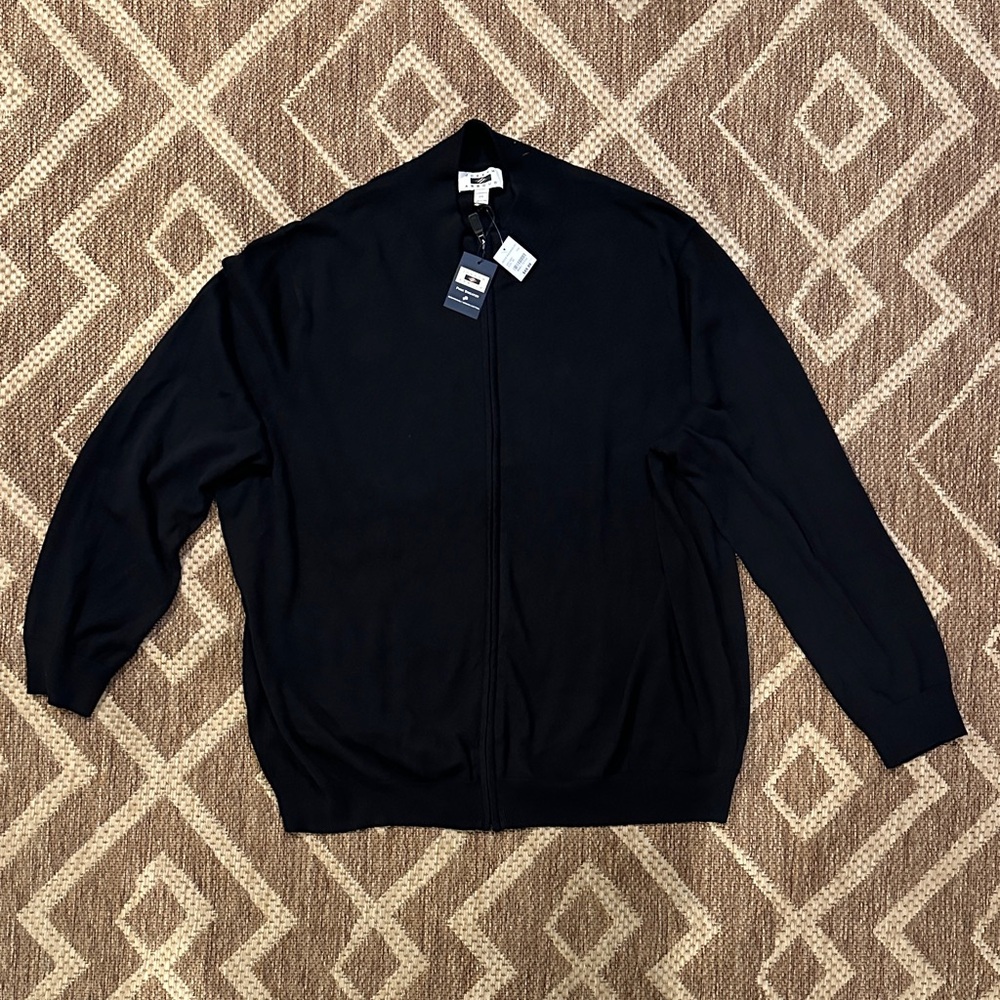 Joseph Abboud Men's Black Zip-Up Sweater (284)